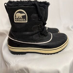 Sorel Black and Cream Winter Boots